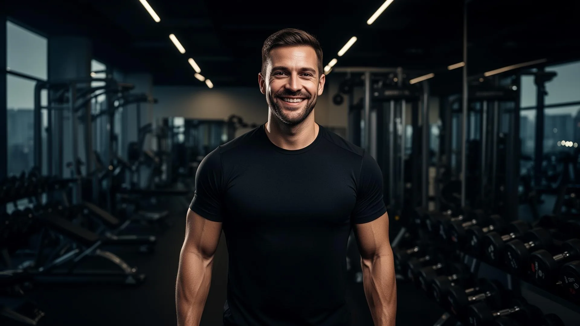 Bruno Brasil, personal trainer em academia moderna