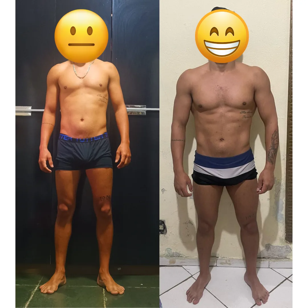 Antes e depois — Ganho de massa magra