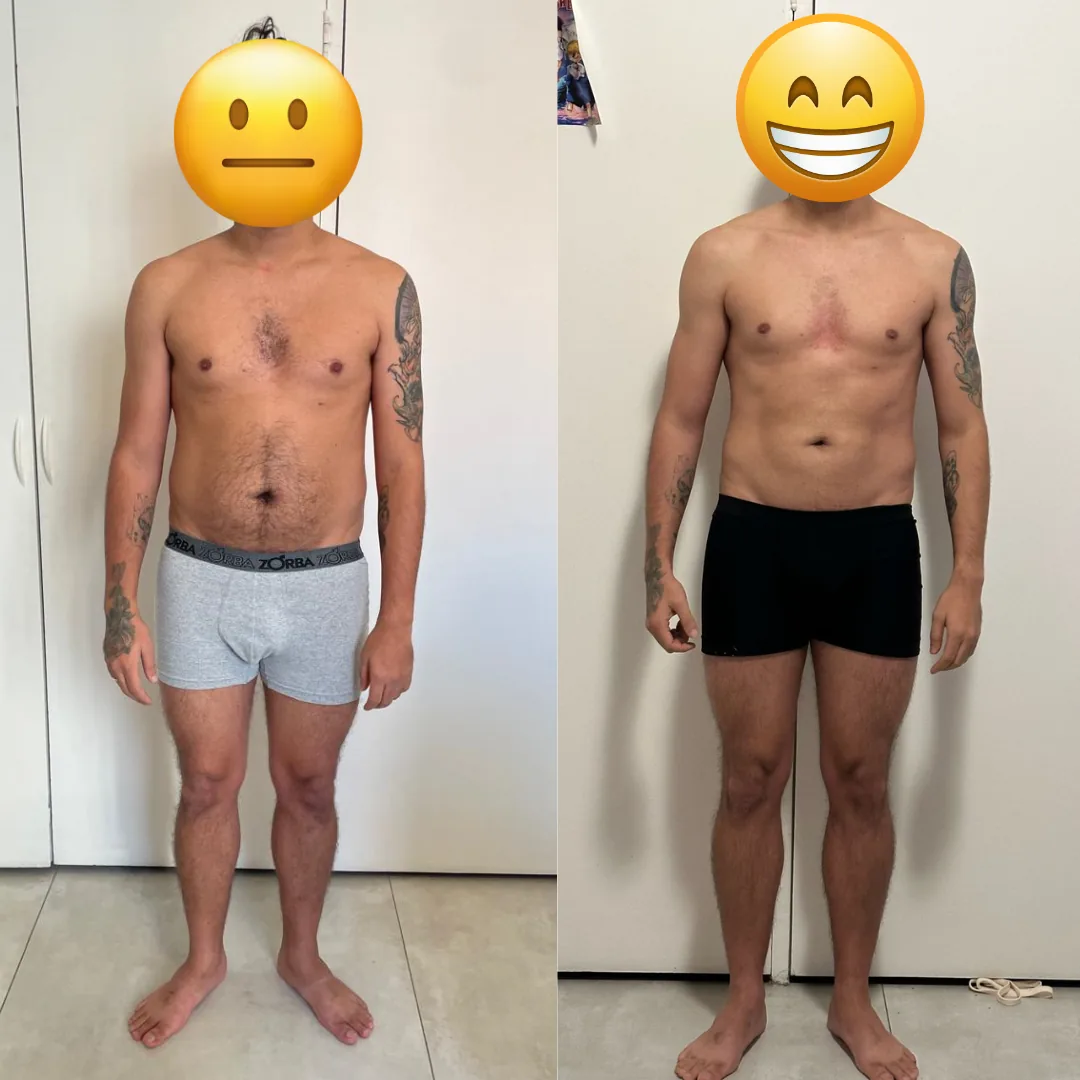 Antes e depois — Perda de gordura
